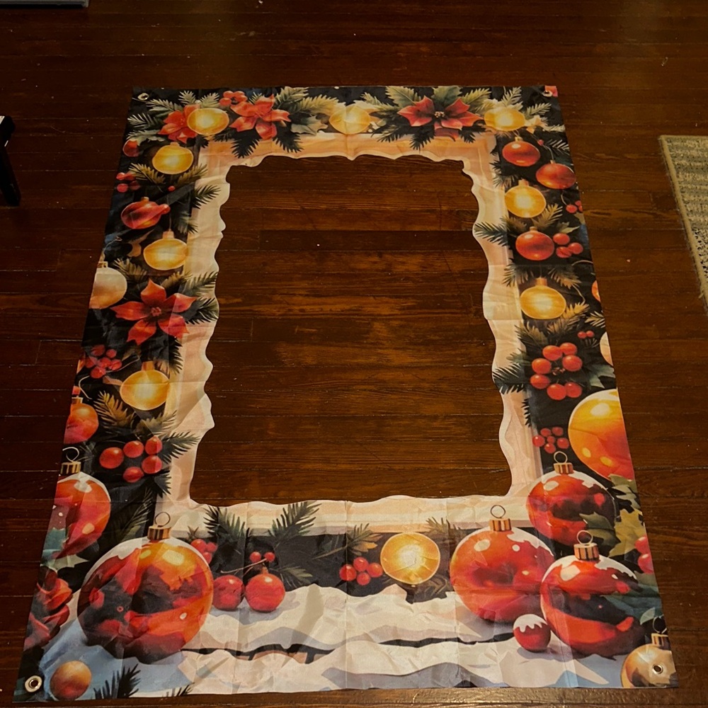 Festive Christmas Backdrop with Ornaments